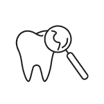 Animated tooth with dental damage representing chipped or broken teeth