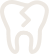 Brown animated broken tooth representing restorative dentistry