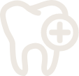 Brown animated tooth with cross representing emergency dentistry
