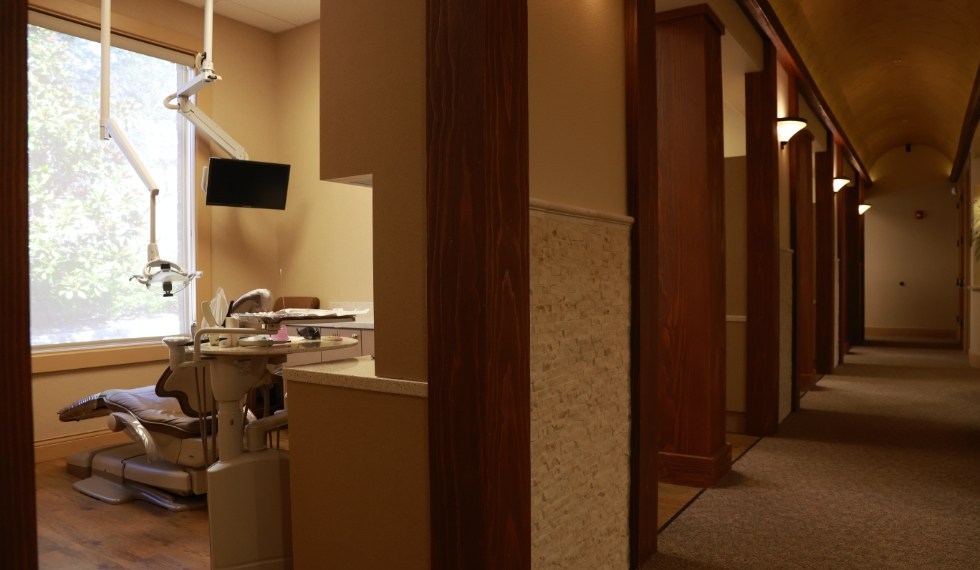 Hallway looking into dental treatment room